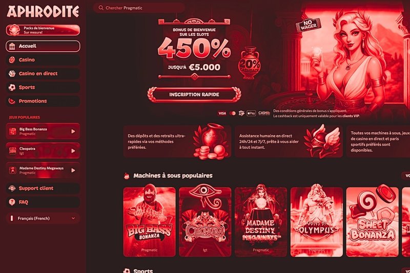 Aphrodite Casino France : bonus, promotions et tours gratuits à France Aphrodite Casino France : bonus, promotions et tours gratuits à France